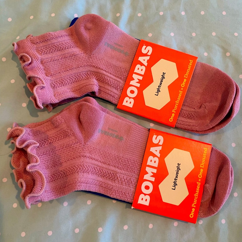 2 Pairs Bombas Pink Ruffle Socks
